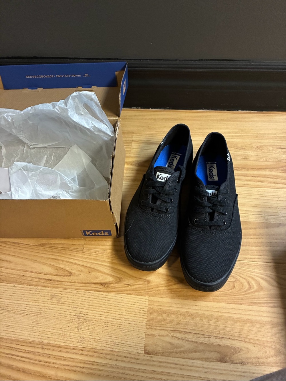 Keds Black Canvas Lace-Up Sneakers
